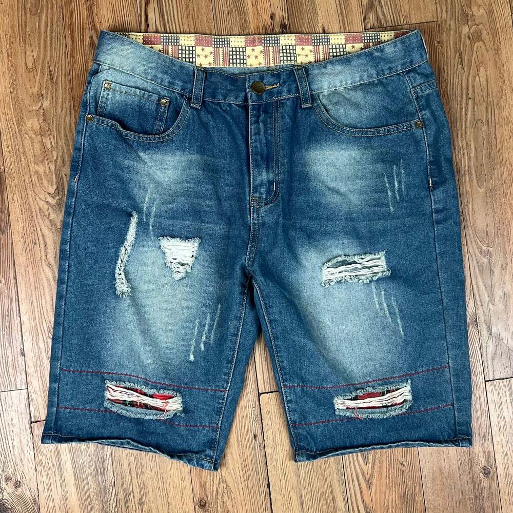 Qimu The Fashion Jeans Men's Distressed Denim Shorts